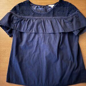 Crown & Ivy Navy Blue Top - Size Medium
